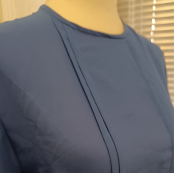 4/$60 Sheer Blue Three Piece Dress (Skirt, Blouse, Belt) - Size 12 - Picture 8 of 11